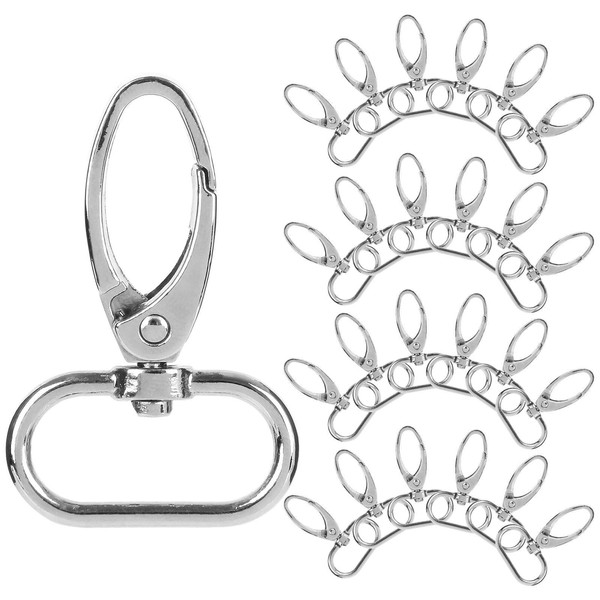 Acrux7 1 Inch Swivel Clasps, 50 Pcs Silver Curved Lobster