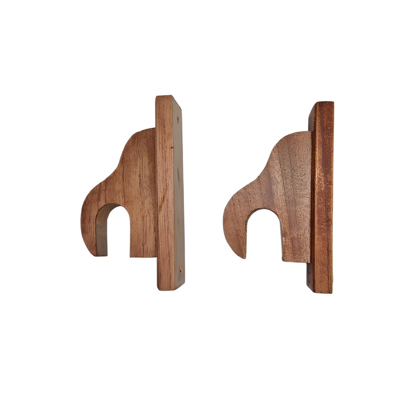 Genérico Juego De Cortineros De Madera Cedro Natural Barnizado 2pz