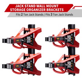 Racewill Jack Stand Wall Mount Organizer: Jack Stands Holder Storage Rack Mount - Fit for 2 & 3 Ton Jack Stand (2 Pack)