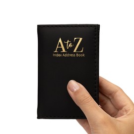 Index Address Book Leather Look Cover Executive Padded Small Sizes Notebook A-Z (Black)