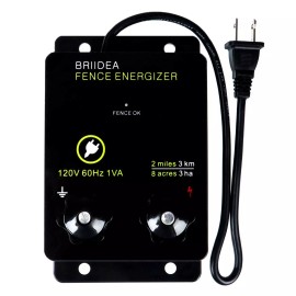 Briidea 2-Mile Electric Fence Energizer for Preventing Wild Animals Intruding