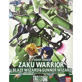 Bandai Hobby - Maquette Gundam - 06 Zaku Warrior + Blaze Wizard & Gunner Wizard Gunpla NG 1/100 18cm - 4573102661531