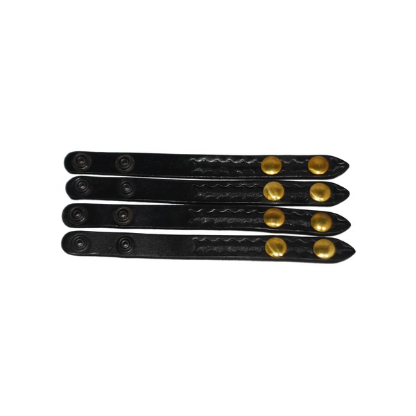 Triple K Belt Keeper Basketweave Brass Hardware 4 Pack, Black, 3/4" (1682-BL-BW-BRS)