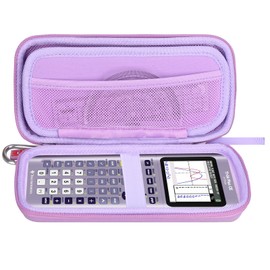 Mchoi Hard Case Matching with Texas Instruments TI-84 Plus CE/TI-83 Plus/TI-84 Plus CE/TI-83 Plus/Casio fx-9750GIII Graphing Calculator, Extra Pocket for USB Cables, Manual, Pencil, Ruler, Purple