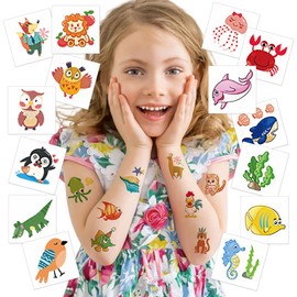 GWAWG 68PCS Temporary Tattoo for Kids,Kid Animal Tattoos Sticker,Waterproof Fake Tattoo Set,Mixed Style Waterproof Fake Tattoo Sticker Set,Childrens Cartoon Stickers Stick on Tattoo for Boys Girls