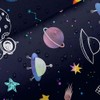 Outer Space Shower Curtain for Kids, Funny Cartoon Rocket Planet
