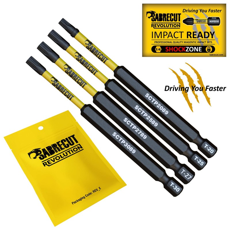 4 x SabreCut SCTPTX89 Torx Tamper Proof Security Screwdriver Bits