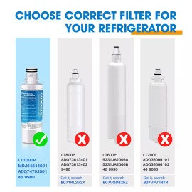 PUREPLUS RWF4700AB Refrigerator Water Filter & Air Filter AF004, 3 Pack