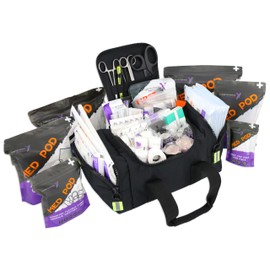 Lightning X Value Compact Medic First Responder EMS/EMT Stocked Trauma Bag w/Basic Fill Kit A - Black