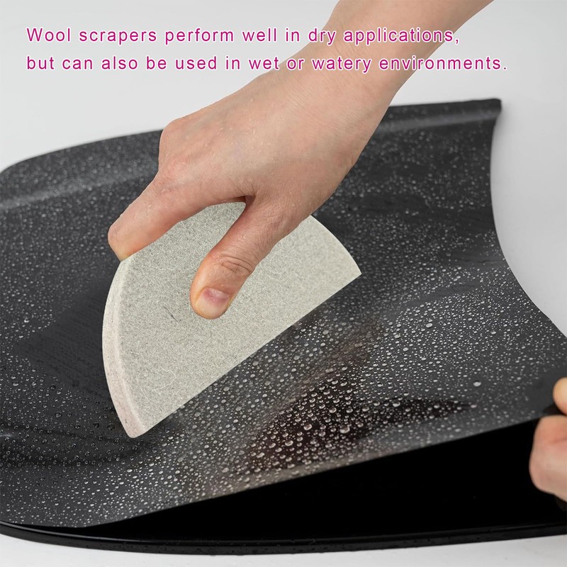MUQIDA 2PCS Wool Felt Squeegee Window Tint Tools, Soft Scratch