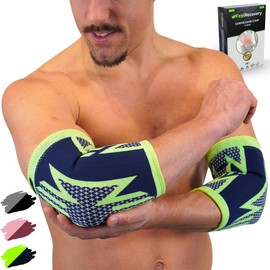 Pack of 2 Elbow Braces for Men & Women - Elbow Compression Bandage for Tennis Elbow, Golfer's Elbow Elbow Brace for Tendonitis, Joint Pain - Breathable & Non-Slip