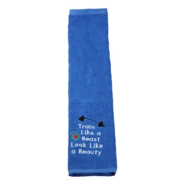 PXTIDY Gym Workout Towels Fitness Gift Train Like a Beast Look Like a Beauty Embroidered Sports Teem Hand Towel Workout Gift for Bodybuilder (Sport)