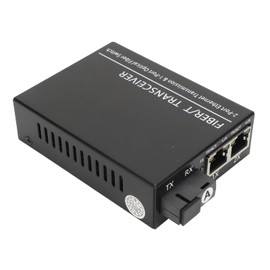 Fibre Optic Transceiver, TX 1310nm/RX1550nm SC Single Fibre Singlemode RJ45 Port Fibre Transceiver with LED Display, 2 Ports Ethernet Transmission & 1 Port Fibre Switch