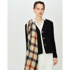 Daks (신세계강남점)DCSC3F110W2 WOOL100% 여성 브라운 하우스체크 울 라이트 머플러 (SHINSEGAE GANGNAM) DCSC3F110W2 WOOL 100% Women's Brown House Check Light Wool Scarf