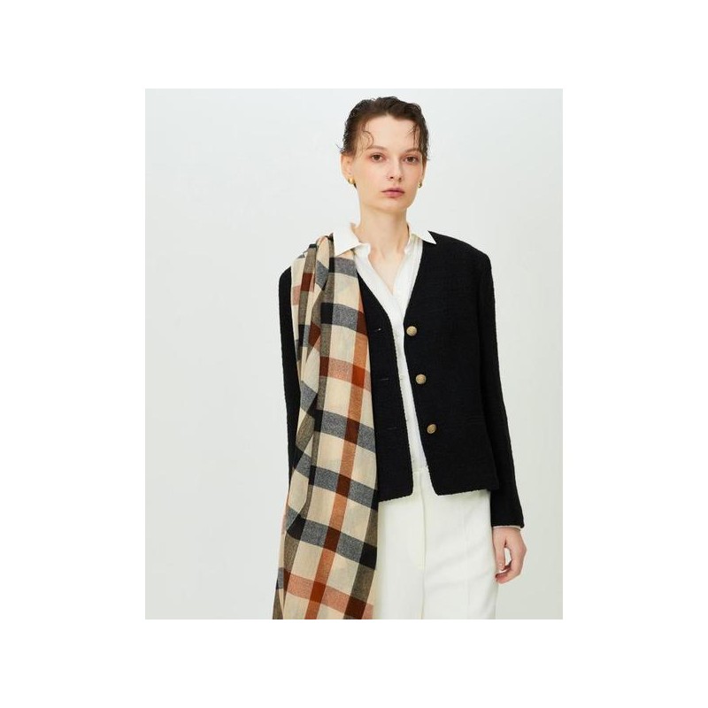 Daks (신세계강남점)DCSC3F110W2 WOOL100% 여성 브라운 하우스체크 울 라이트 머플러 (SHINSEGAE