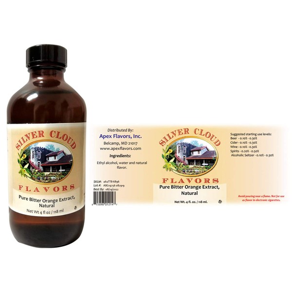Pure Bitter Orange Extract, Natural - TTB Approved - 4 fl. ounce bottle