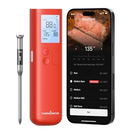 ThermoMaven - Termómetro inalámbrico inteligente para carne con Bluetooth, señal Sub-1G mejorada 10 veces y estabilidad, base de pantalla independient