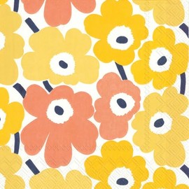IHR Ideal Home Range Marimekko Party Napkins Disposable Napkins 3 Ply 16.5 x 16.5 cm Mini Unikot (Yellow) Pack of 20