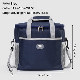 Capacity 16L Cool Bags, Portable Cooler Bag, Thermal Bag, Foldable Cooler Bag, Thickened and Waterproof for Camping, Picnic, Transport of Food and Drinks (Blue)