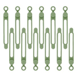 12Pcs Silicone Cord Ties,Green Cable Ties Reusable, Green Cable Ties Management Organizer, Cord Ties for Electrical Cords, Silicone Cable Ties for Office Home Kitchen School Organization