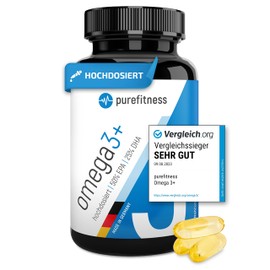 Omega 3+ High Dose 2000 mg Fish Oil Capsules - Certified Fish Oil - 1000 mg EPA & 500 mg DHA - Daily Dose - Premium Quality - Made in Germany - Laboratory Tested - 120 Capsules