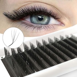 W Eyelash Extensions 0.07mm Thickness 4D Premade lash Fans LU/M Curl Lashes 8-15mm Mixed Tray Soft Fluffy Volume Lash Fans Natural Look Individual Eyelashes (4D-0.07-LU,8-15MM)