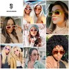 SOJOS SJ2160 Women's Retro Vintage Stylish Colourful Rectangular Sunglasses Festival