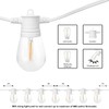 SUNTHIN White Outdoor String Lights, 96FT White Patio Lights with