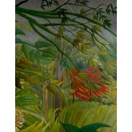 Surprised! Tiger in a Tropical Storm - Henri Rousseau - Large Notebook: 120 Lined Pages, College Ruled, 8.5"x 11" Journal Diary Notepad