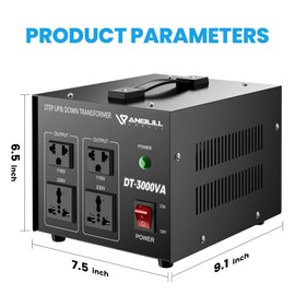 Anbull 3000 Watt Voltage Converter Transformer, Step Up Down 110v 220v, 220 to 110 Voltage Converter Heavy Duty Step Up & Down 50-60Hz-CE Certified