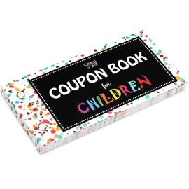 JULEASEL Coupon Book for Kids, 30 Blank Fillable Gift Vouchers for Boys and Girls, Blank Coupons to Fill In Your Own Gift Ideas, 300gsm