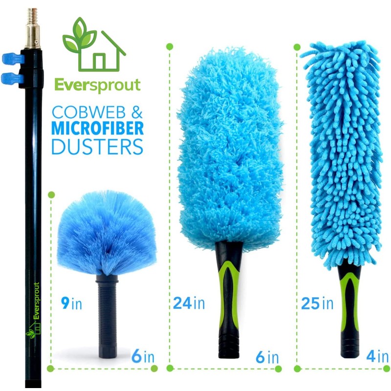 EVERSPROUT 5-to-12 Foot Duster 3-Pack with Extension-Pole (20+ Foot Reach)