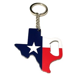 BigTexas Texas Shaped Keychain Bottle Opener Texas Flag Design