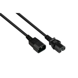 Good Connections P1450-S020 2m C14 (Straight) to C15 (Straight) IEC Hot Appliance Connection Cable 0.75mm² Black