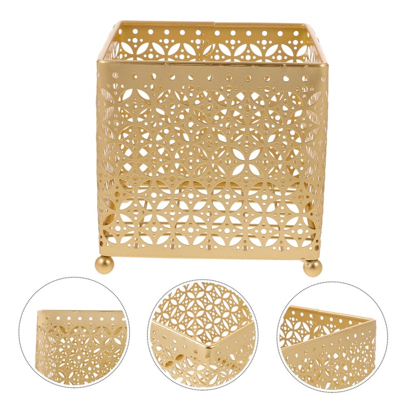 Ciieeo Elegant Metal Storage Basket Multi-Function Organizer for Makeup Cosmetics