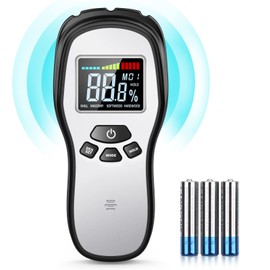 Pinless Wood Moisture Meter Detection - Firewood Moisture Meter Digital Moisture Detector for Lumber Drywall Firewood Masonry Woodworking Plaster Floor Concrete Building with LCD Display Sound Alarm