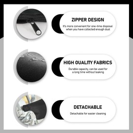 3 PCS Dust Bag Mitre Saw Dust Bag,Anti-Dust Saw Dust Cover Bag with Zipper Easy to Carry and Store Suitable for 255 Miter Accessories Replacement Easy Disposal of Dust (Black)