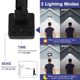 Mille Lucciole 35W LED Spotlight with Motion Sensor 3500LM 6500K Cool White LED Super Bright Headlight IP65 Waterproof Outdoor Spotlight Black for Bright Garden Garage Sports Field Yard Floodlight