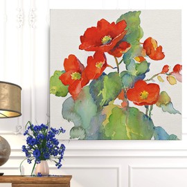 Wexford Home 'Begonia II Gallery Wrapped Canvas Wall Art, 16x16