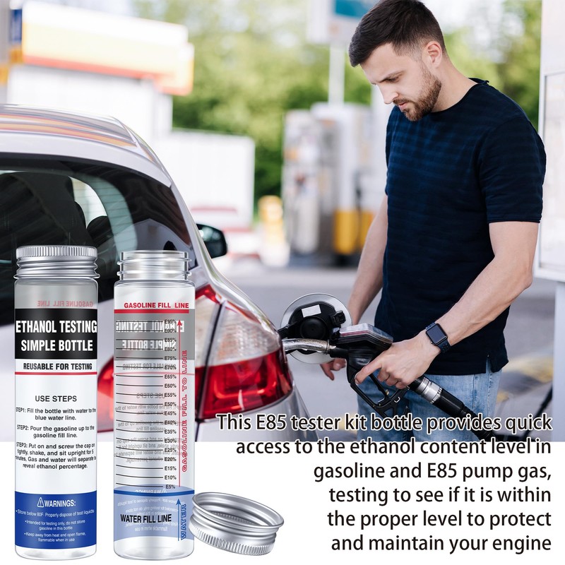 Dunkive 2 Pcs Reusable Ethanol Tester E85, Wide Mouth Fuel