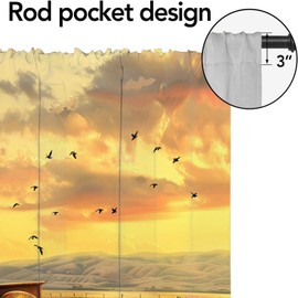 Farm Truck Thermal Insulated Window Curtain Valance Rustic Barn Old Antique Car Farmhouse Western Country Rod Pocket Valance Curtains for Living Room Kitchen Cafe Bathroom 54 x 18 Inch, 2 Panel