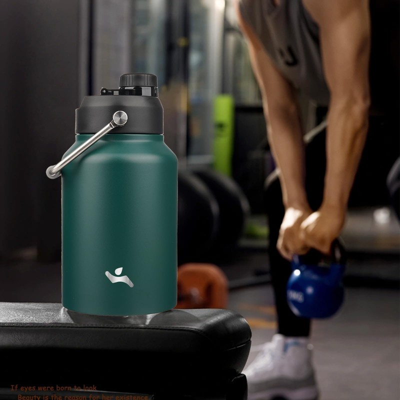 Konokyo Half Gallon Jug with Handle,64 oz Insulated Water Bottle