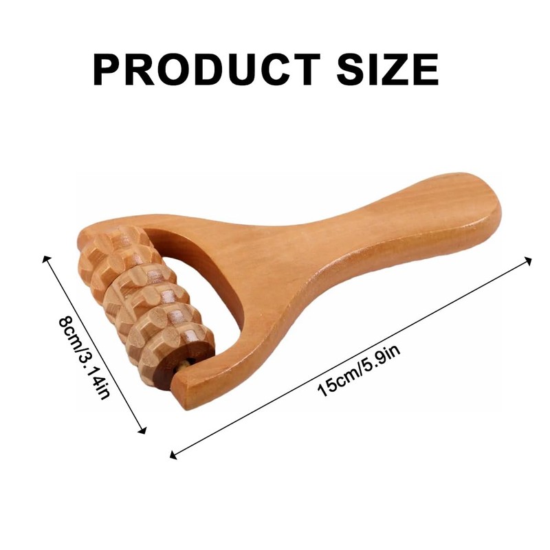 Accessories Wooden Massage Roller with Handle Legs Hands Face Massager