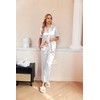 Ekouaer Silk Pajamas for Womens Set 2 Piece Satin Pjs