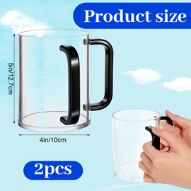 Hand Washing Cup Set of 2, 5" Acrylic Clear Netilat Yadayim Cup with Dual Handles for Jewish Ritual, Kohanim, Shabbat & Passover (Clear with Black Handle)