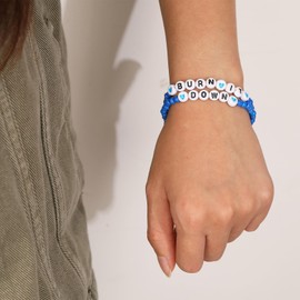 Flvkev Blue Friendship Bracelets for Women Blue Beads Beaded Bracelets Royal Blue Bracelets (blue style-burn it down)