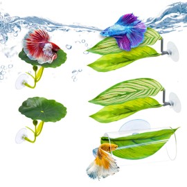 BaoZqua 5PCS Betta Hammock & Fish Toys Set, Soft Aquarium Decor Plastic Plants that Won’t Damage Fishtail, Acrylic Tube Tunnel for Betta Fish Tank Decorations, Aquarium Hideout with Spare Suction Cups