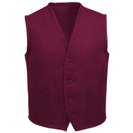 FAME 2 Pocket Uniform Vestá- Supermarket, Clerk, Activity, Volunteer, Costume - Burgundy/Small (V65-23329)