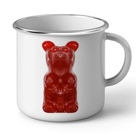Fabulous Enamelled Metal Cup 284 ml Gummy Bears Red Gelatin Candy Kids Delights