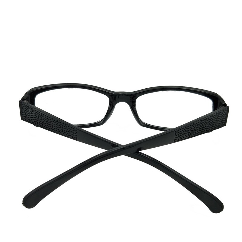 Inlefen Schlanke rechteckige Lesebrille Retro Vintage Brillen Herren Damen (black
